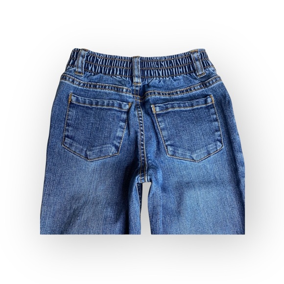 Guess ❤︎ Embroidered Butterfly Knee Patch Denim Jeans ❤︎ 4 4T ❤︎ Elastic Waist - Picture 10 of 16